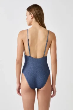 Outlet ETAM Bañador de una pieza efecto denim AZUL DENIM