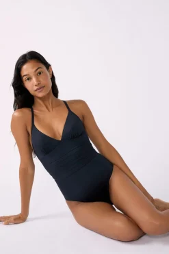 Discount ETAM Bañador menstrual con espalda cruzada NEGRO