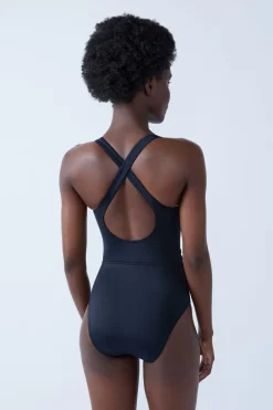 New ETAM Bañador menstrual de una pieza con espalda cruzada NEGRO