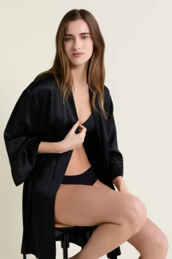 Clearance ETAM Bata de seda NEGRO