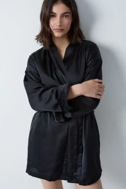 Clearance ETAM Bata interior de forro polar NEGRO
