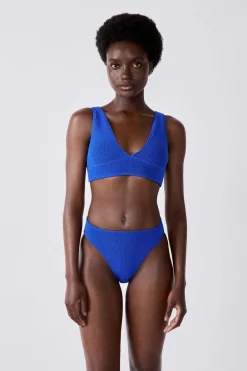 Online ETAM Bikini de pierna alta con braguita elástica AZUL REAL