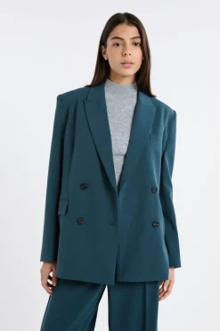 Online ETAM Blazer con cierre cruzado VERDE PATO
