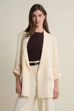 Discount ETAM Blazer manches longues VANILLE