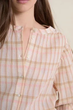 New ETAM Blouse à carreaux en coton BLUSH
