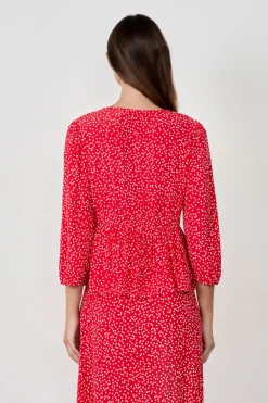 ETAM Blusa de lunares ESTAMPADO FONDO CORAL