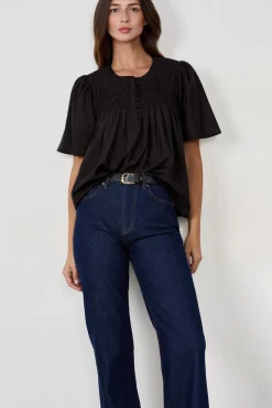 Clearance ETAM Blusa manga corta NEGRO