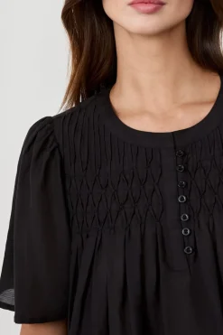 Clearance ETAM Blusa manga corta NEGRO