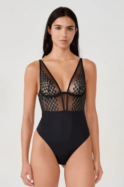 ETAM Body con aros de encaje NEGRO