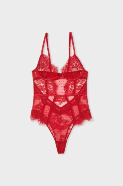 ETAM Body de encaje ROJO