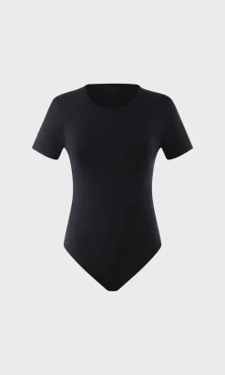 Clearance ETAM Body de manga corta de microfibra NEGRO