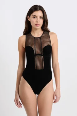 Outlet ETAM Body de tul NEGRO