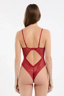 Clearance ETAM Body en dentelle ROUGE