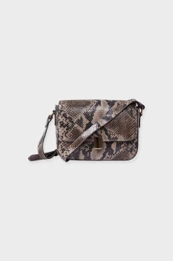 Discount ETAM Bolso bandolera de cuero IMP FD TOPO