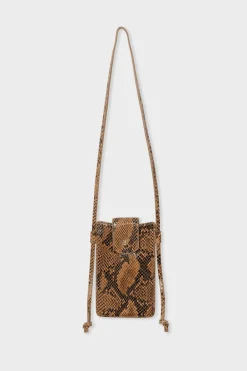 Discount ETAM Bolso de cuero estampado BEIGE