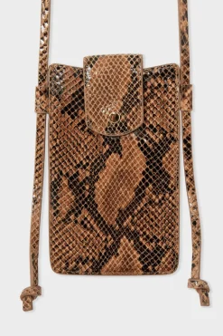Discount ETAM Bolso de cuero estampado BEIGE