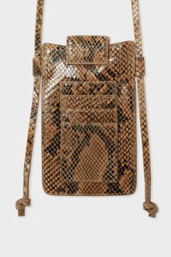 Discount ETAM Bolso de cuero estampado BEIGE