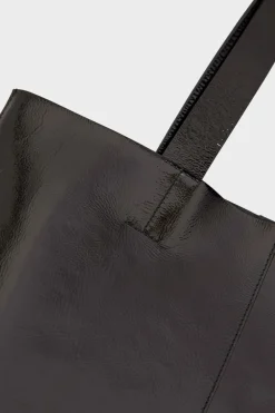 Hot ETAM Bolso de mano de cuero NEGRO