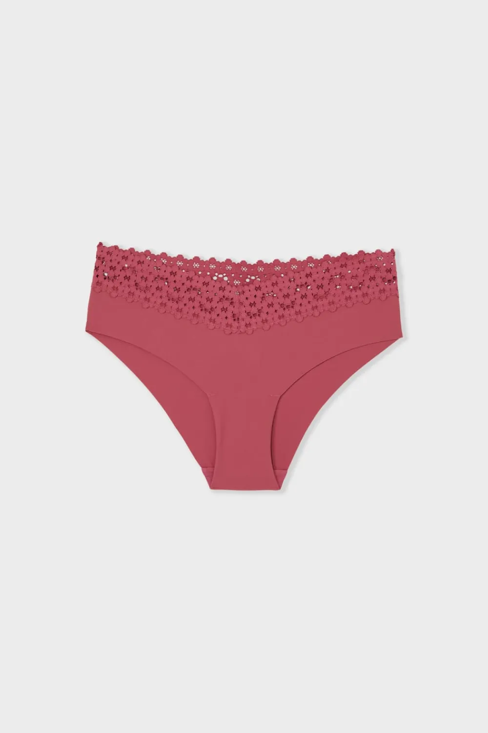 Outlet ETAM Braga brasileña de cintura baja en forma de V de microfibra y encaje BLUSH