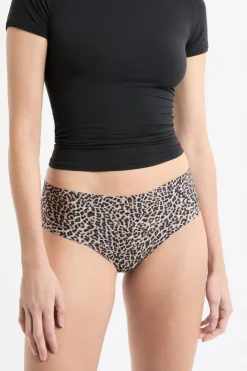 New ETAM Braga brasileña de microfibra sin costuras con estampado de leopardo IMP FD MARR&Oacute;N