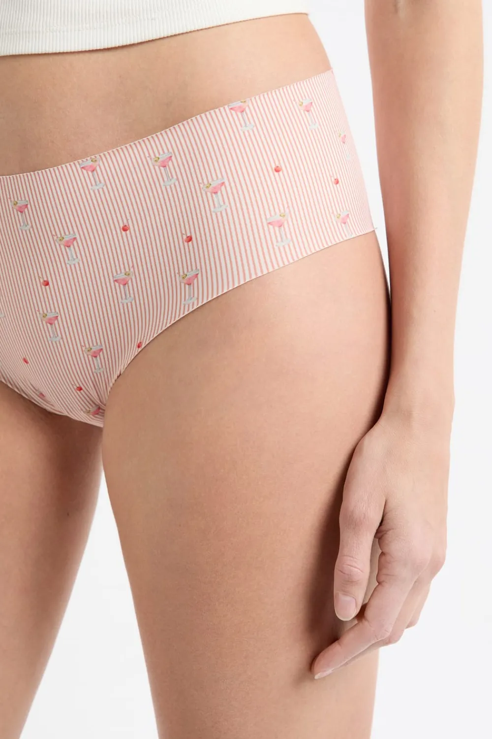 Clearance ETAM Braga brasileña de microfibra sin costuras con estampado BLUSH
