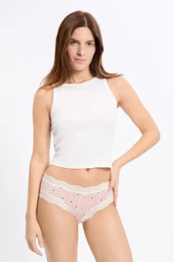 Clearance ETAM Braga culotte con bordes de encaje de microfibra IMP FD BLANCO