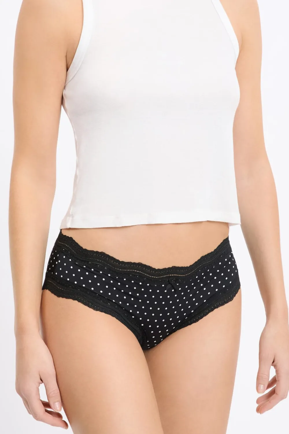 Sale ETAM Braga culotte con bordes de encaje de microfibra IMP FD NEGRO