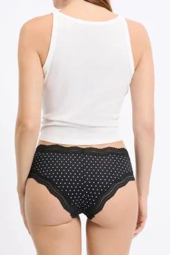 Sale ETAM Braga culotte con bordes de encaje de microfibra IMP FD NEGRO