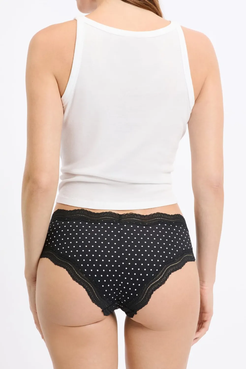 Sale ETAM Braga culotte con bordes de encaje de microfibra IMP FD NEGRO