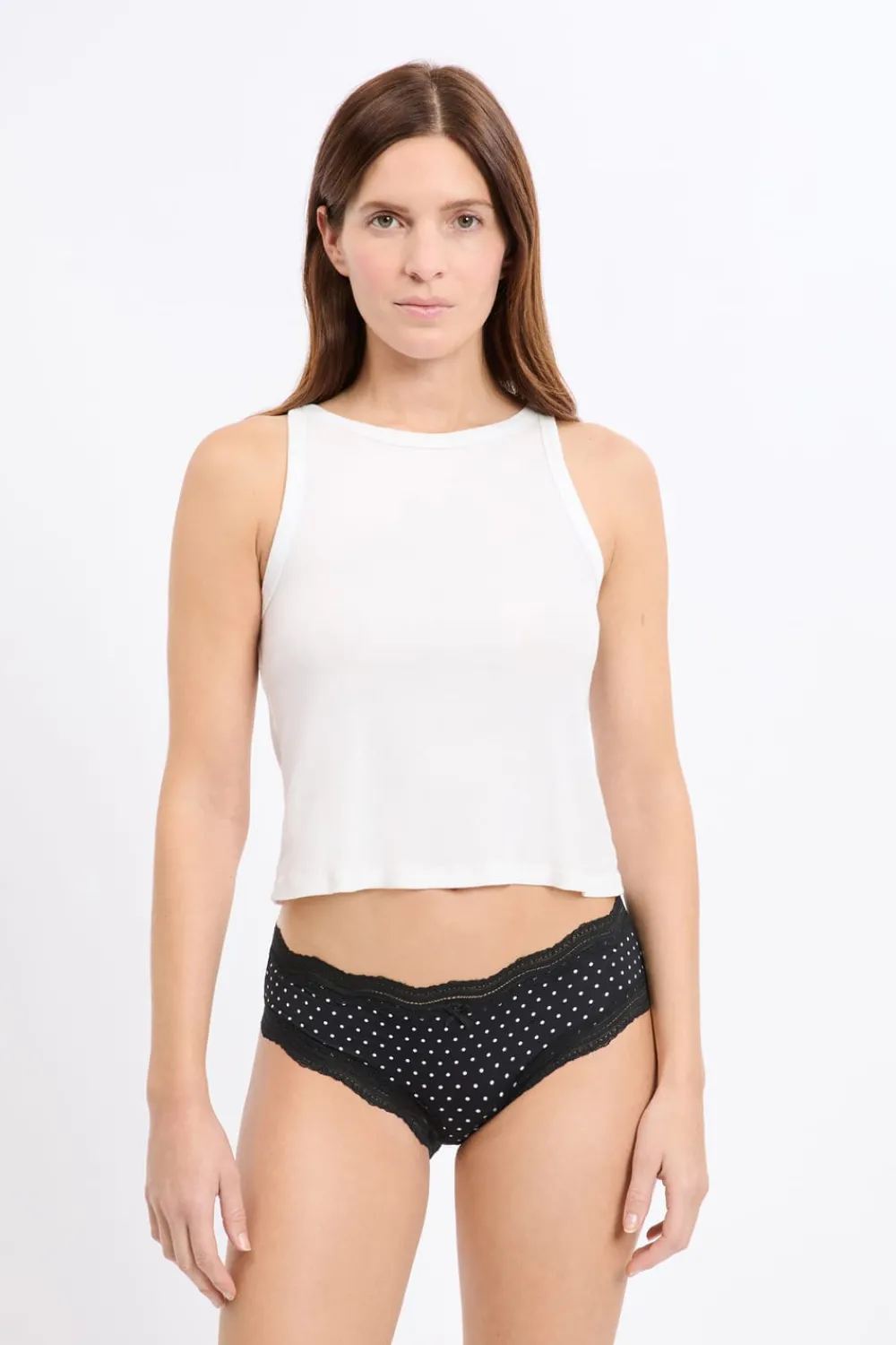 Sale ETAM Braga culotte con bordes de encaje de microfibra IMP FD NEGRO