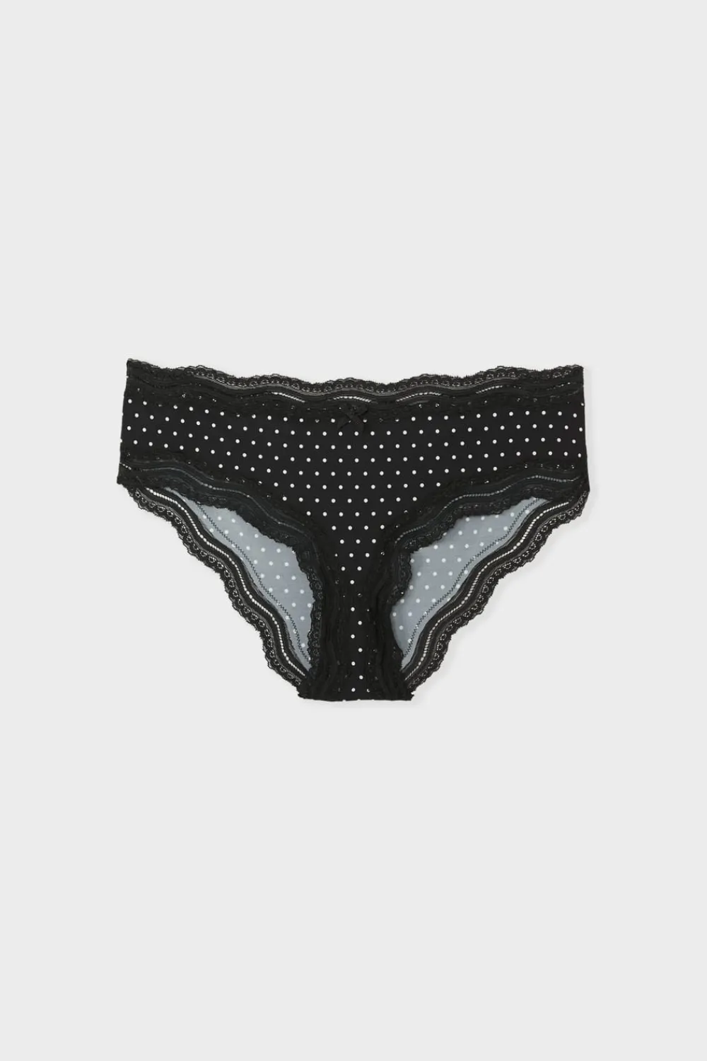 Sale ETAM Braga culotte con bordes de encaje de microfibra IMP FD NEGRO