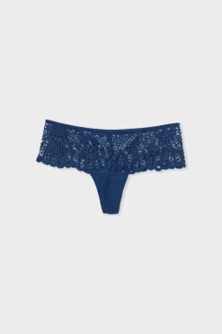 Clearance ETAM Braga culotte de encaje marino