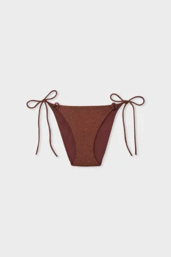 New ETAM Braga de bikini con cordones CHOCOLATE