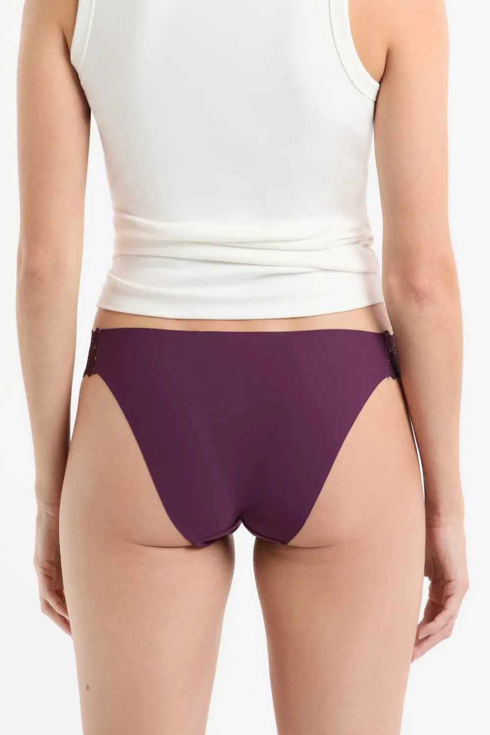 Outlet ETAM Braga de microfibra y encaje MORADO