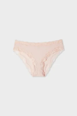 Online ETAM Braga de microfibra y encaje ROSA EMPOLVADO