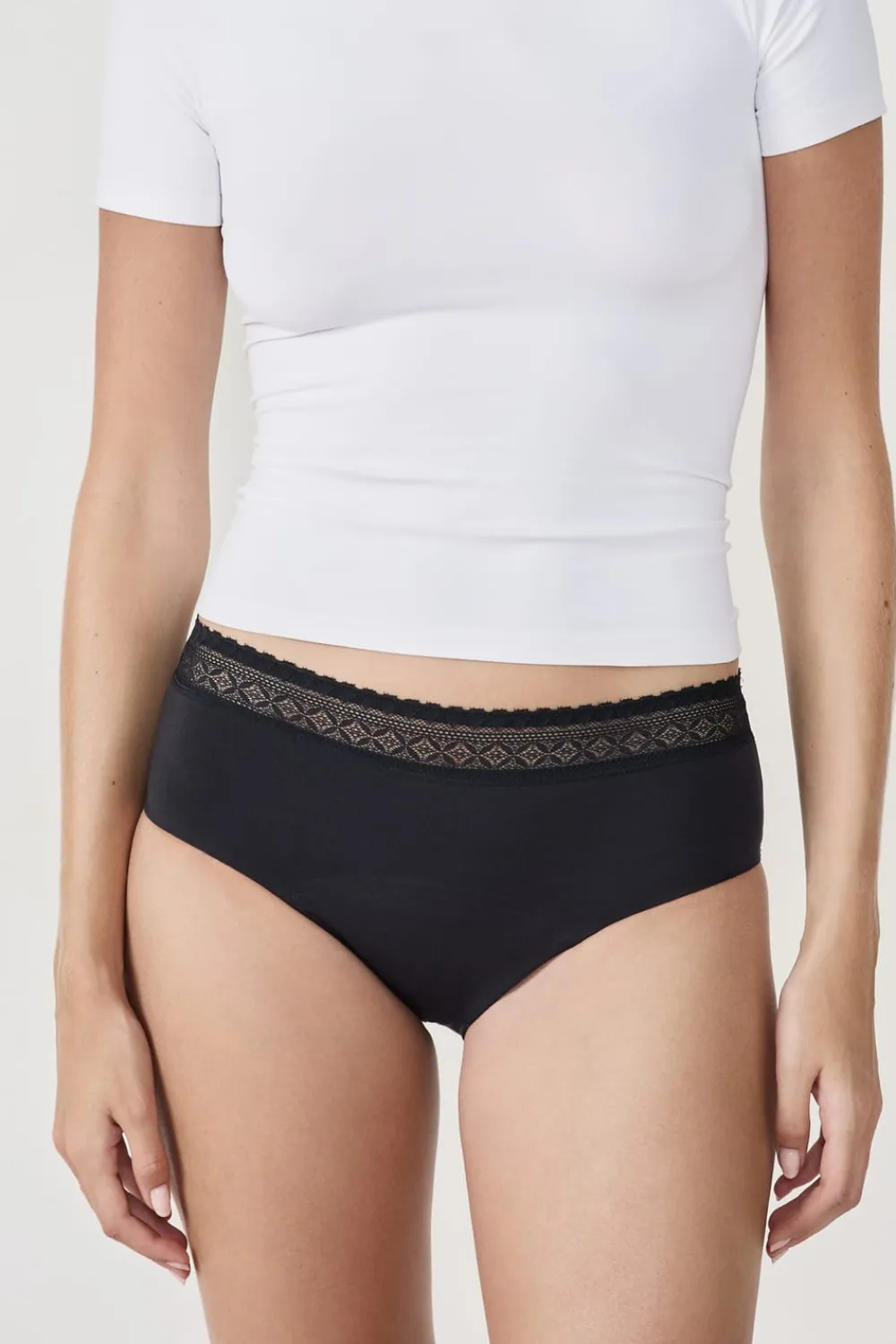 Outlet ETAM Braga menstrual de algodón - Flujo abundante NOIR