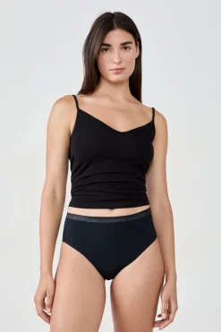 New ETAM Braga menstrual de cintura alta - Flujo abundante NEGRO