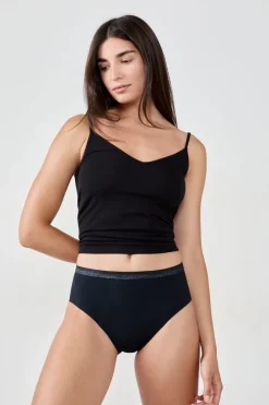 New ETAM Braga menstrual de cintura alta - Flujo abundante NEGRO