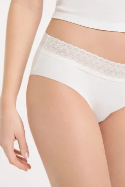 Discount ETAM Braguita culotte de algodón sin costuras BLANCO