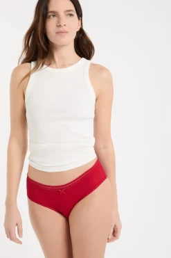 Online ETAM Braguita culotte de microfibra con detalle de encaje CARDINAL