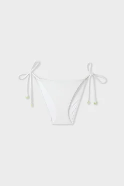 Sale ETAM Braguita de bikini brasileña con lazos BLANCO