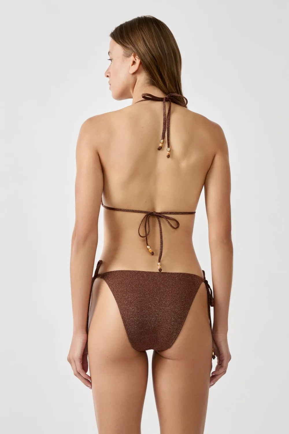 Online ETAM Braguita de bikini de tiras brillantes MARRÓN