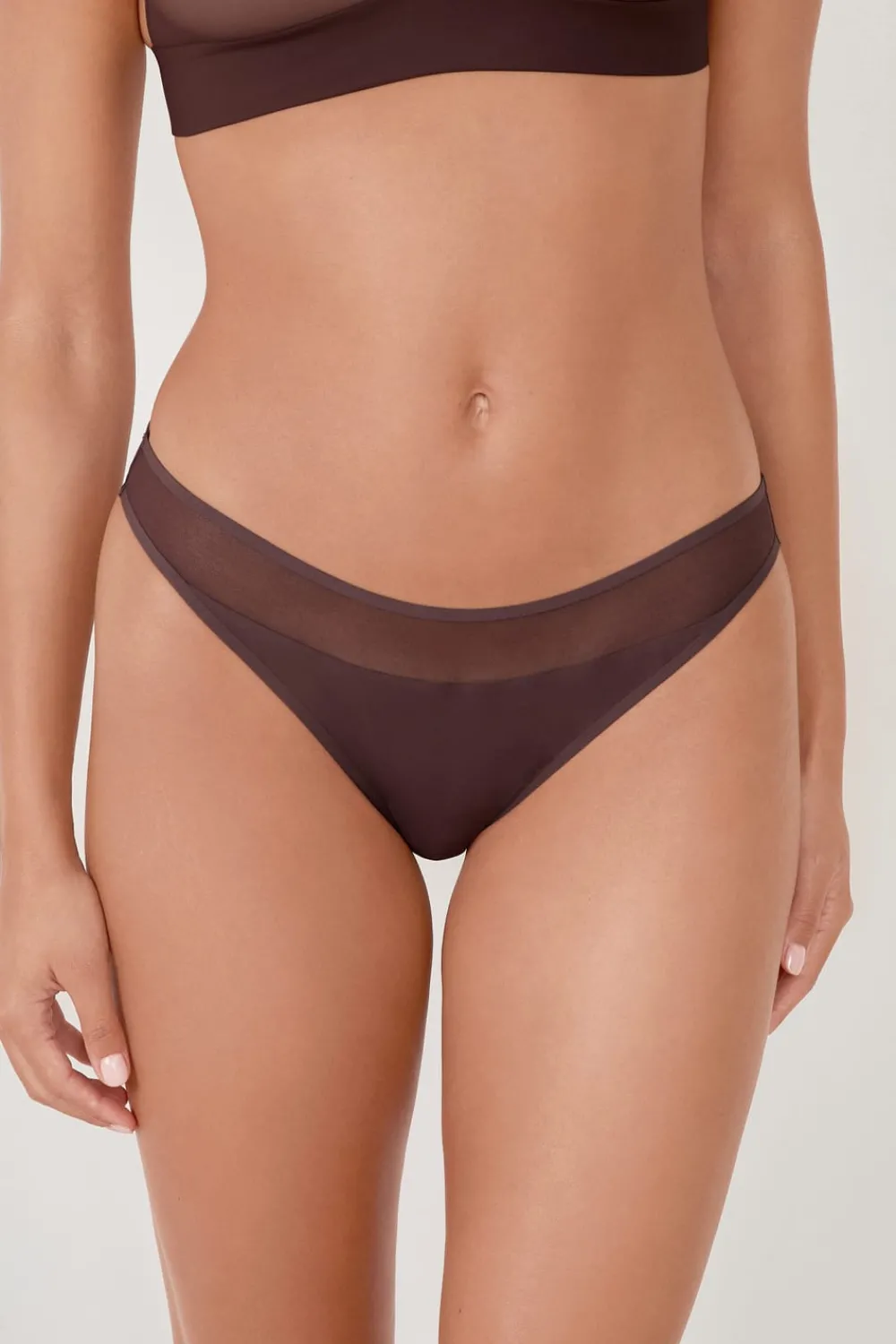 Clearance ETAM Braguita de malla CHOCOLATE