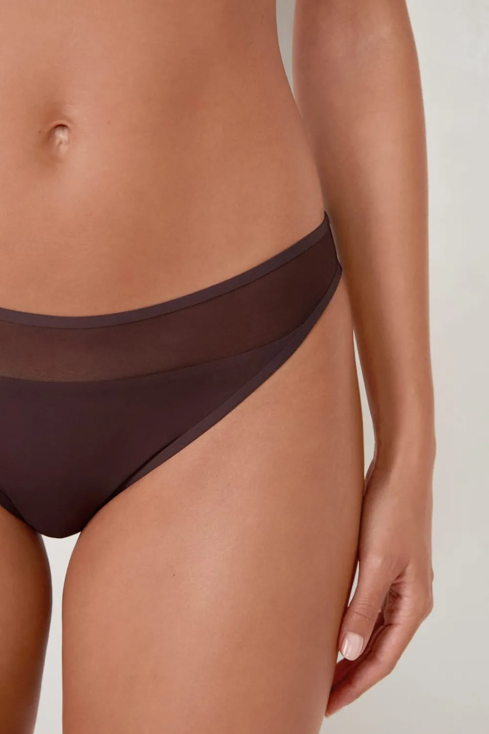 Clearance ETAM Braguita de malla CHOCOLATE