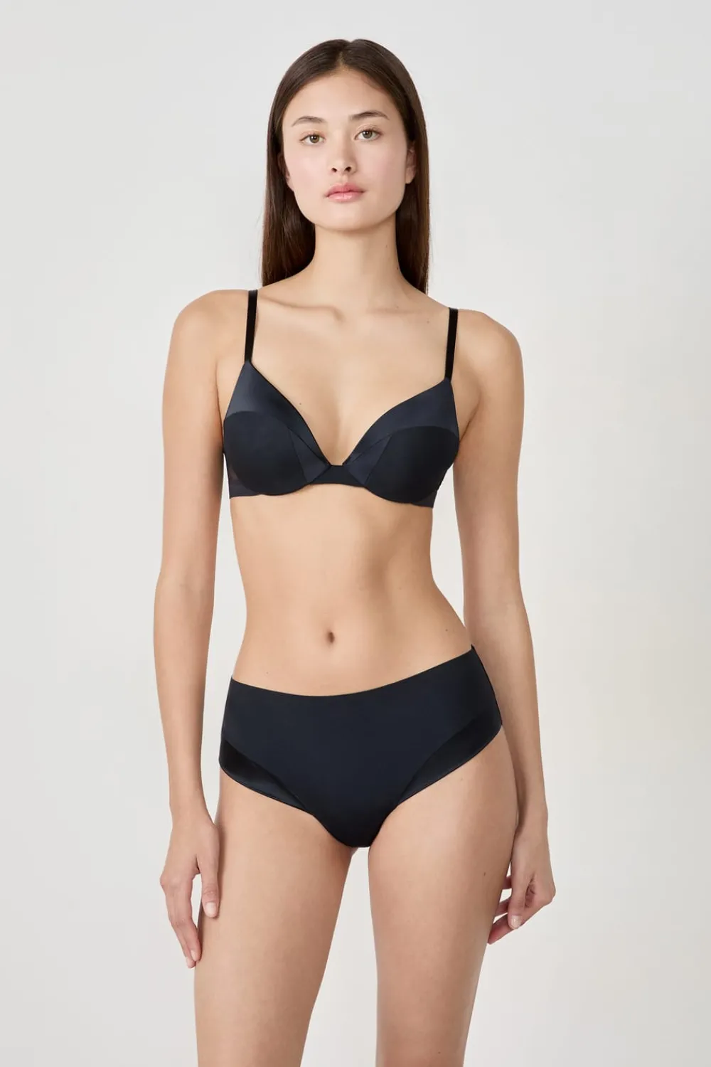 Best ETAM Braguita de microfibra satinada NEGRO