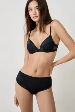 Best ETAM Braguita de microfibra satinada NEGRO