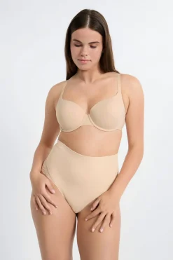 Discount ETAM Braguita de talle alto con detalle de encaje - Sujeción media C.BEIGE