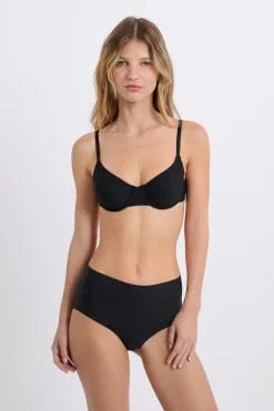 Hot ETAM Braguita midi de microfibra NEGRO