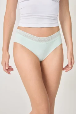 Hot ETAM Braguita shorty de algodón con costura trasera CELADÓN
