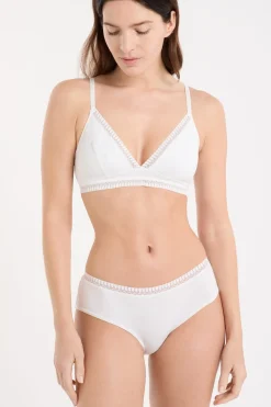 Discount ETAM Braguitas culotte de algodón BLANCO